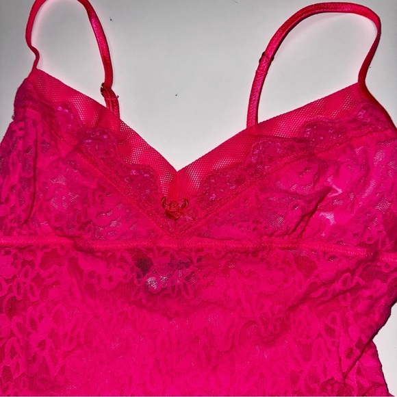 Victoria’s Secret Lace Slip Dress Hot Pink Lacie size Sheer Slip Dress size S - Picture 4 of 9